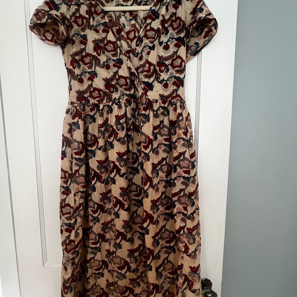 Christy Dawn Red and Blue Floral Dress